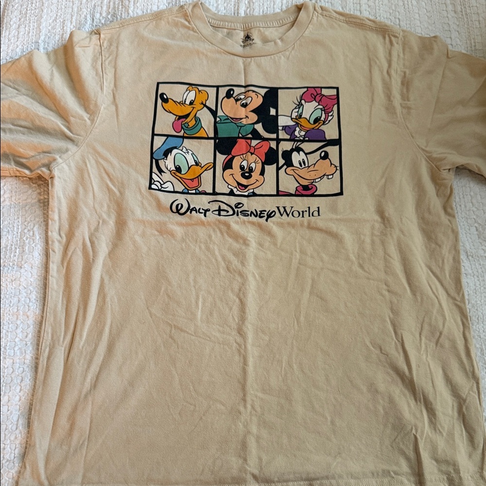 Viral Disney Parks Beige Short Sleeve Tee with Character Grid